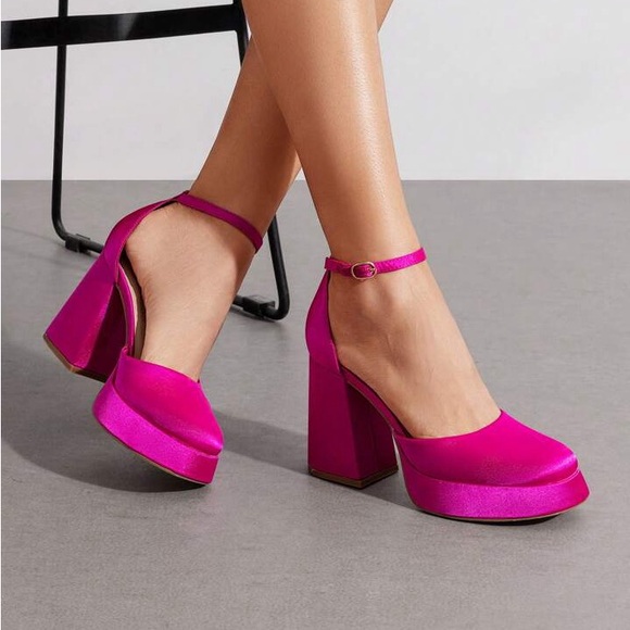 Primark Fuscia Pink 4 Inch Heels Size 8 - Picture 1 of 10